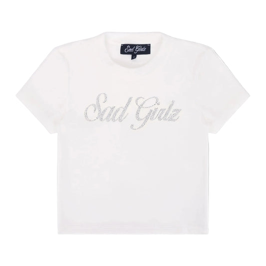 Sad Girlz Cozy White Crop Top