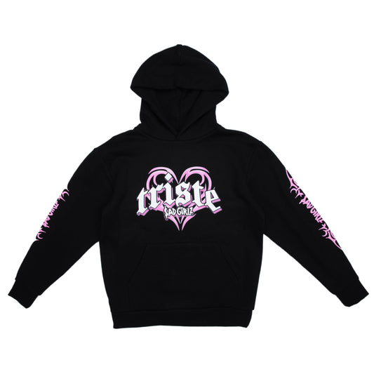 Triste Black Pullover Hoodie