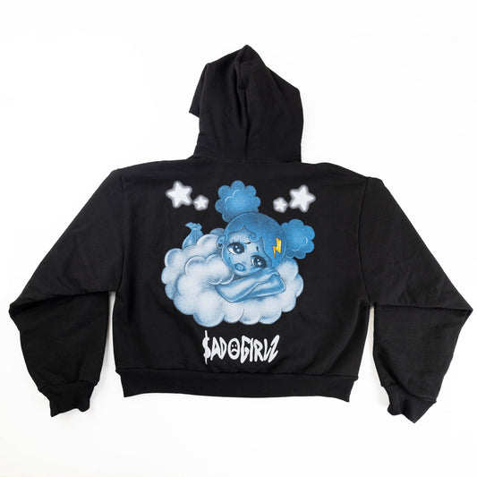 SADGIRL BLU AIRBRUSH PULLOVER HOODIE