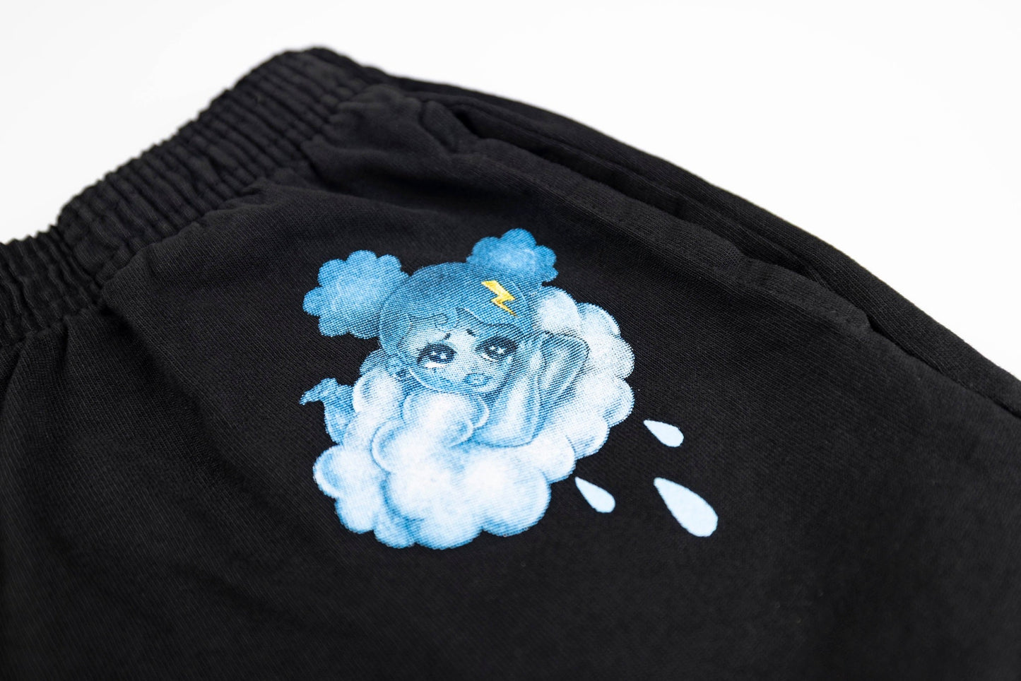 SADGIRLZ LA LLUVIA BLU AIRBRUSH SHORTS