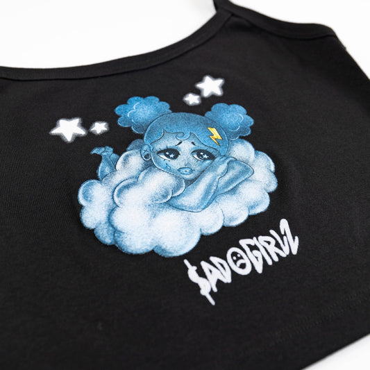 SADGIRL BLUE BLACK CAMI