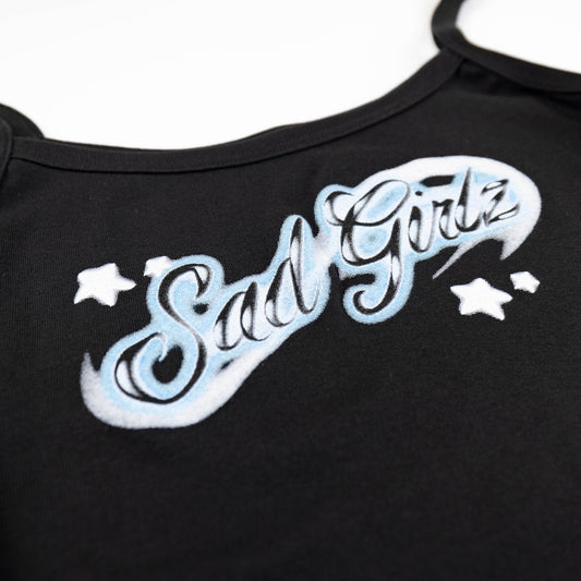 SAD GIRLZ AIRBRUSH BLACK CAMI
