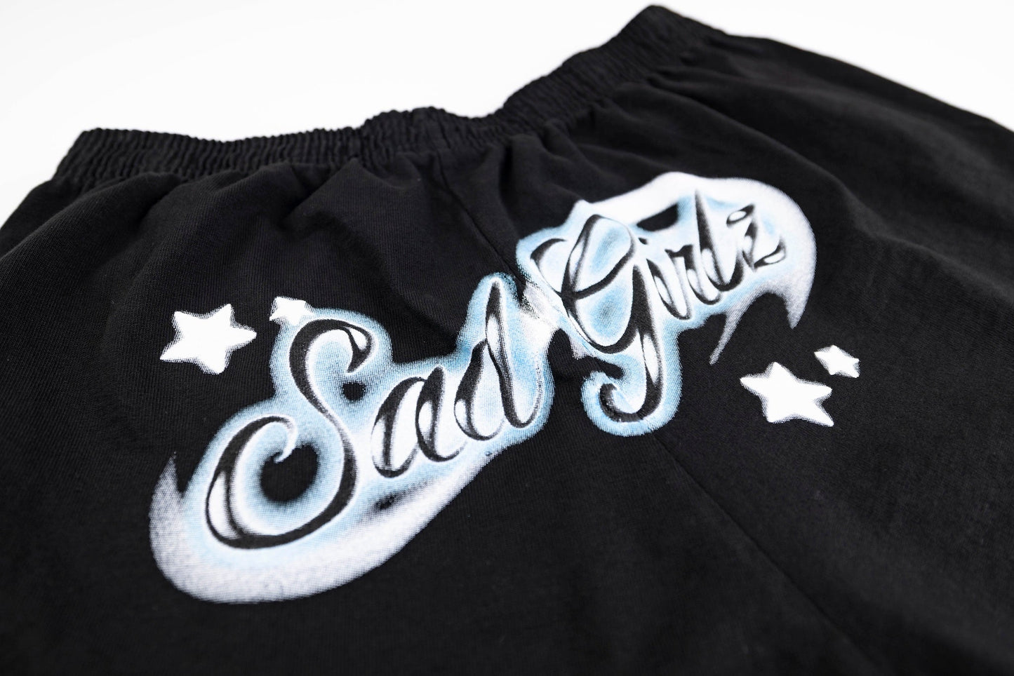 SADGIRLZ LA LLUVIA BLU AIRBRUSH SHORTS