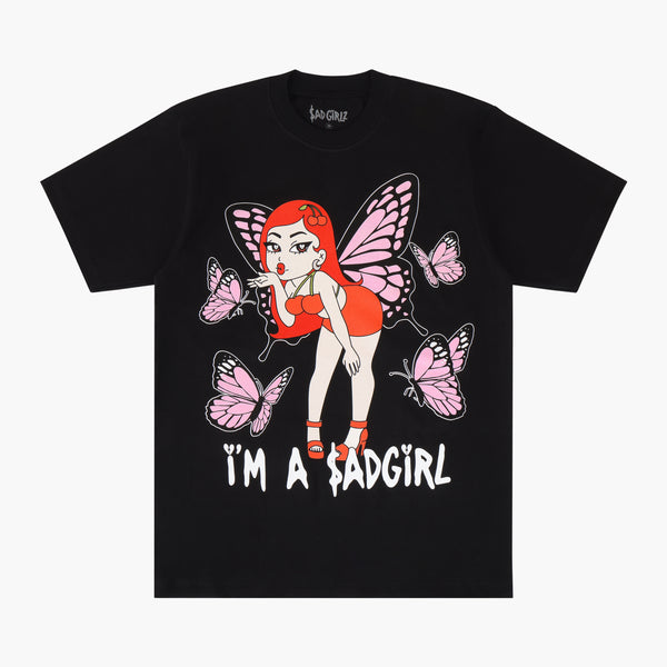 Cherry I'm a Sad Girl Tee Black