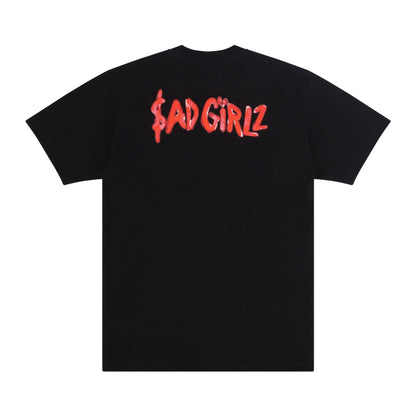 Cherry Flirt Black Tee
