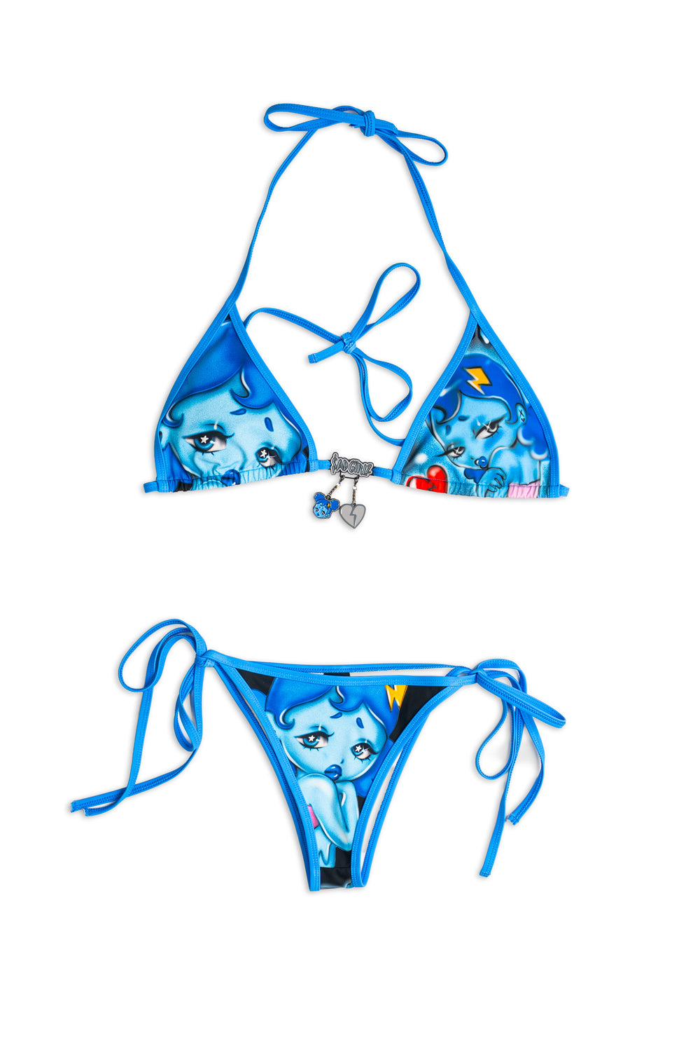 Blu Airbrush Bikini Top and Bottom V fit