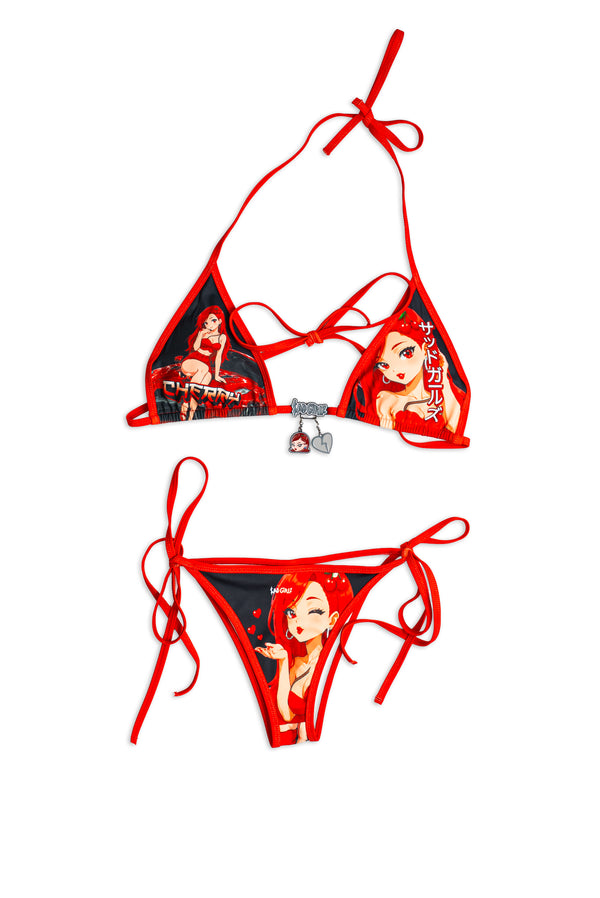 Cherry Anime Bikini Top and Bottom V fit