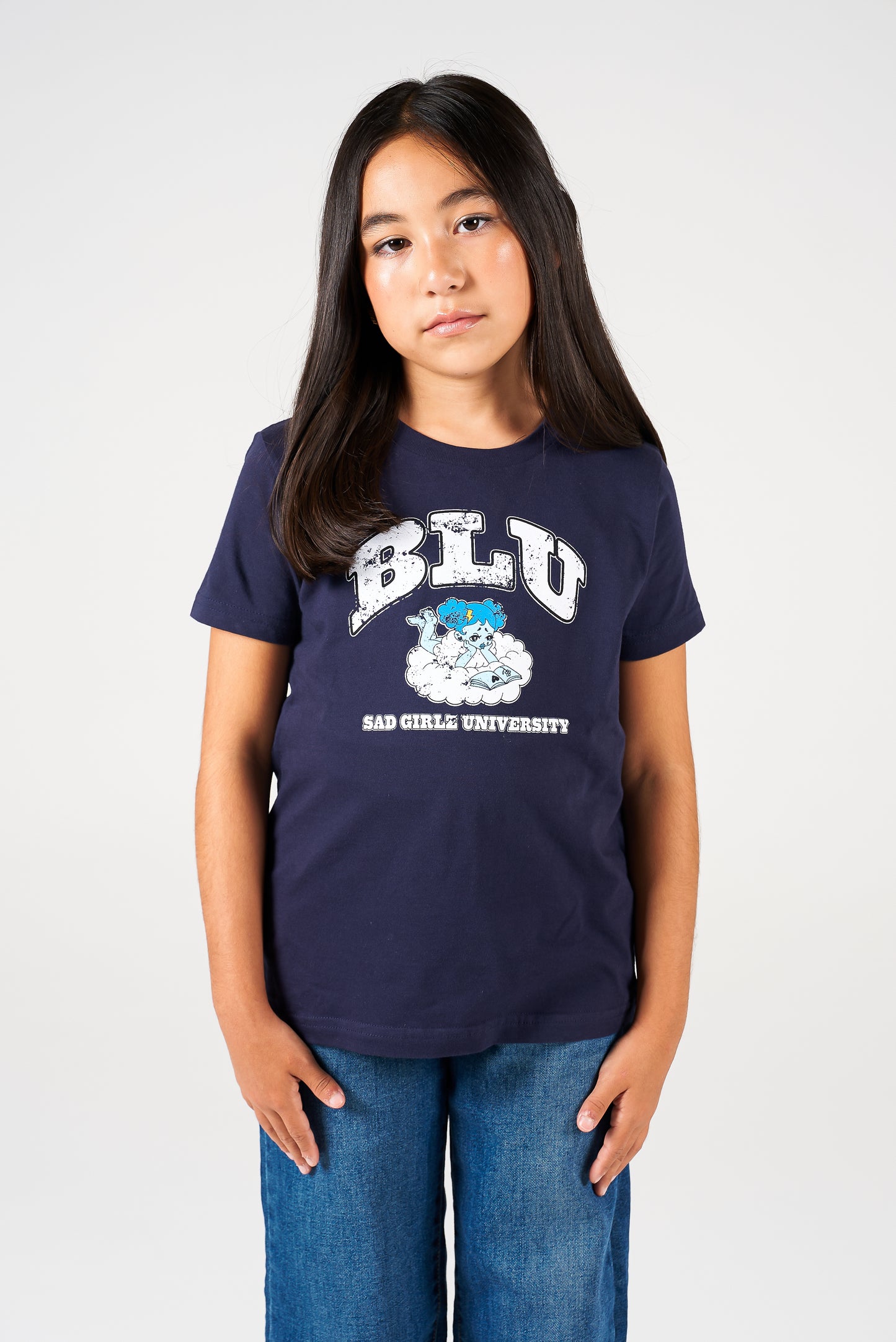 YOUTH VINTAGE BLU COLLEGE TEE