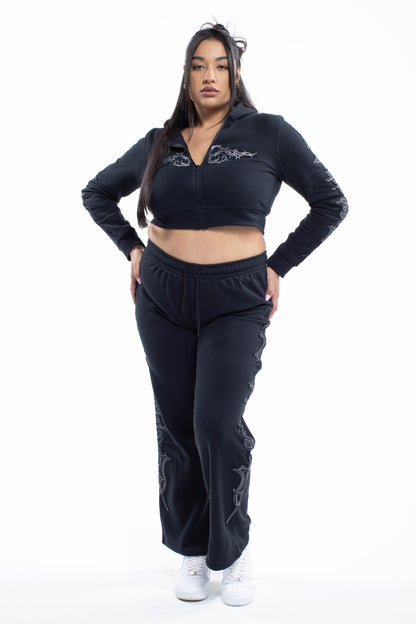 Sad Girlz Black Rhinestone Sweats