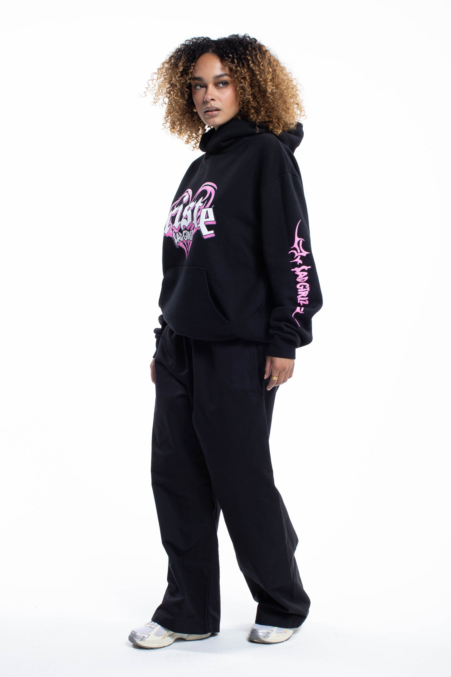 Triste Black Pullover Hoodie