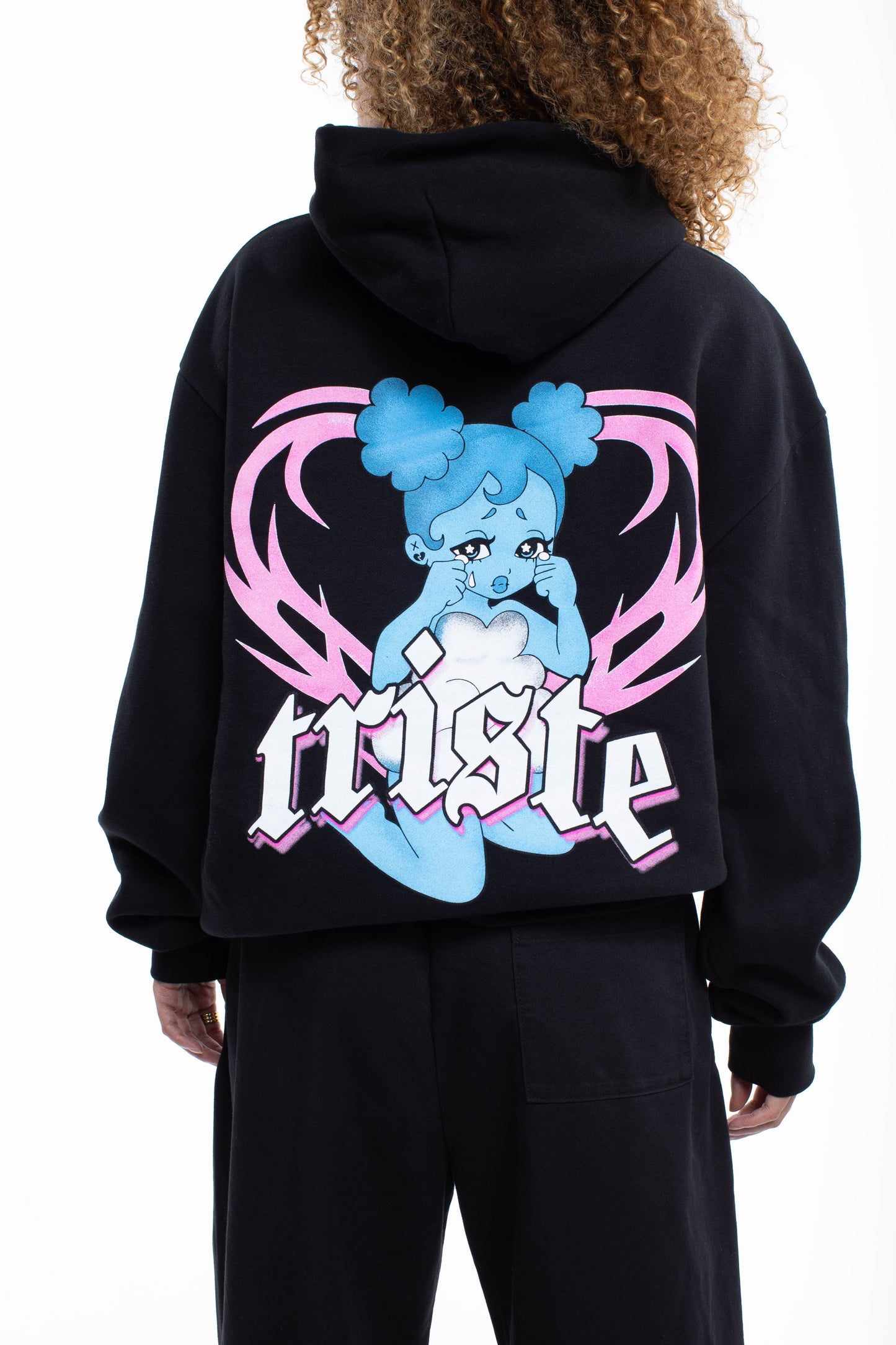 Triste Black Pullover Hoodie