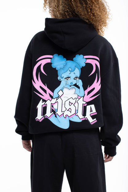 Triste Black Pullover Hoodie