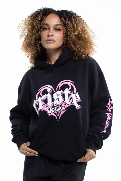 Triste Black Pullover Hoodie