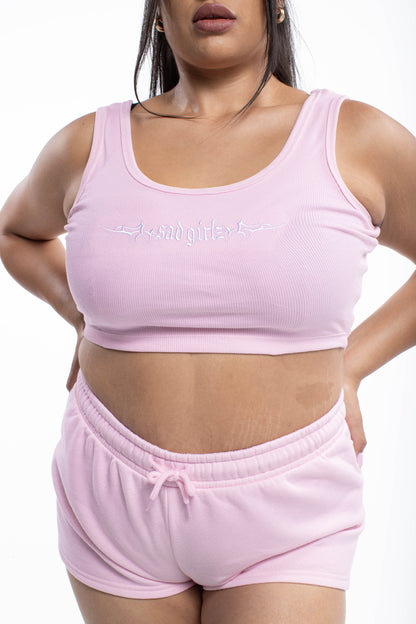 Sad Girlz Pink Crop Top