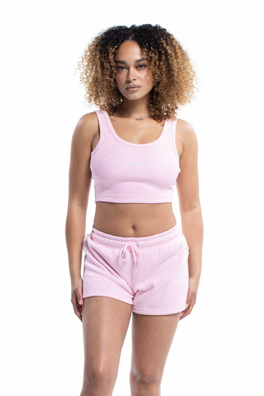 Sad Girlz Pink Rhinestone Shorts