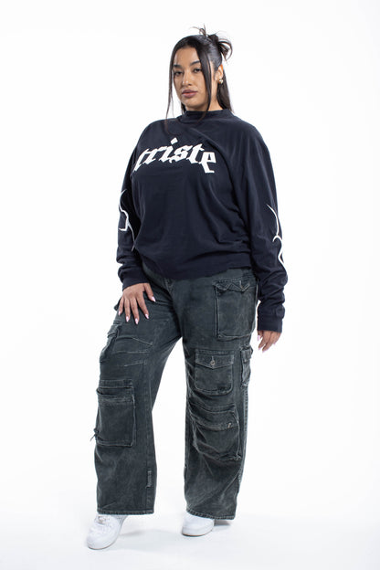 Triste Black Longsleeve Tee