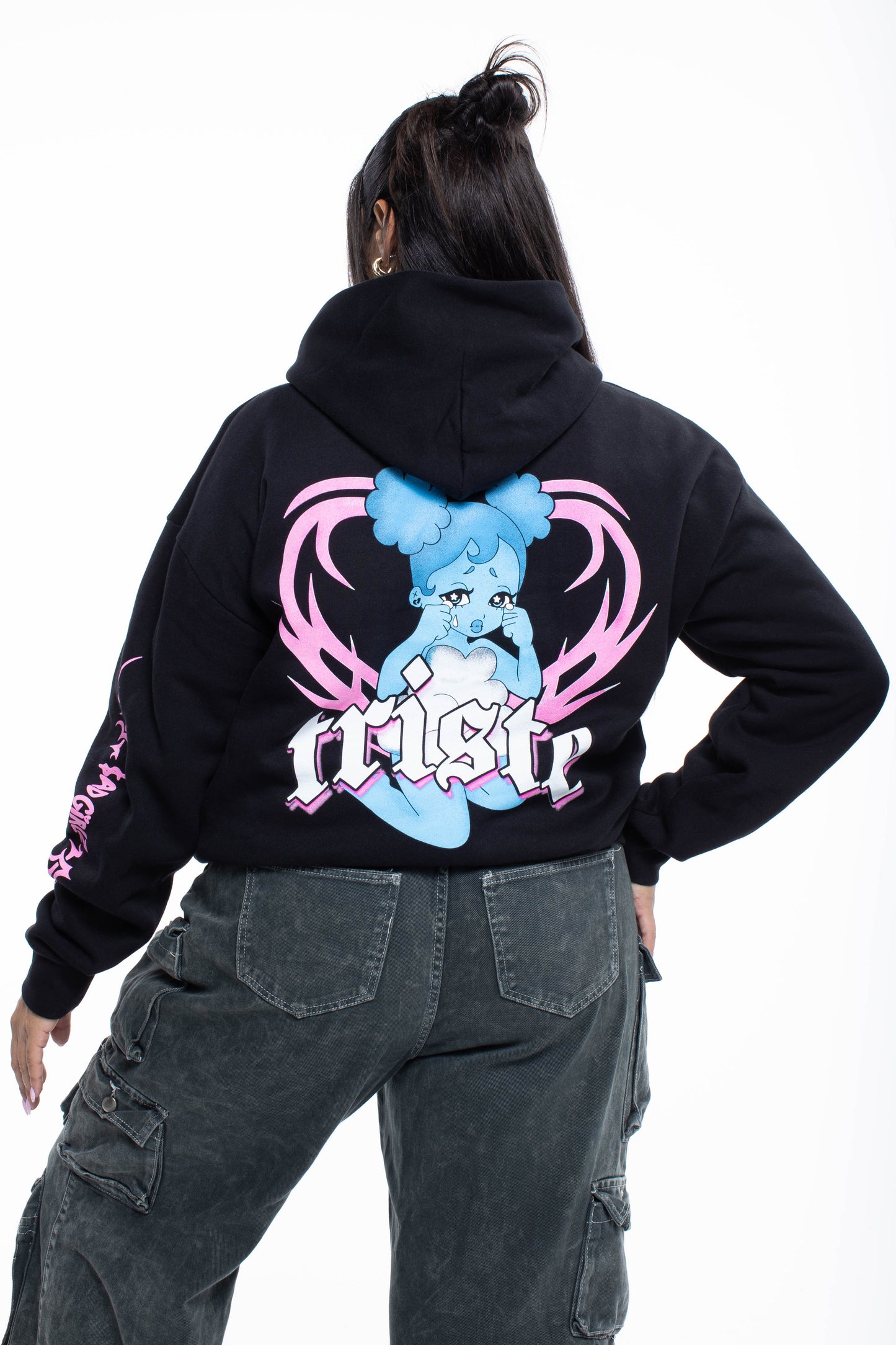 Triste Black Pullover Hoodie