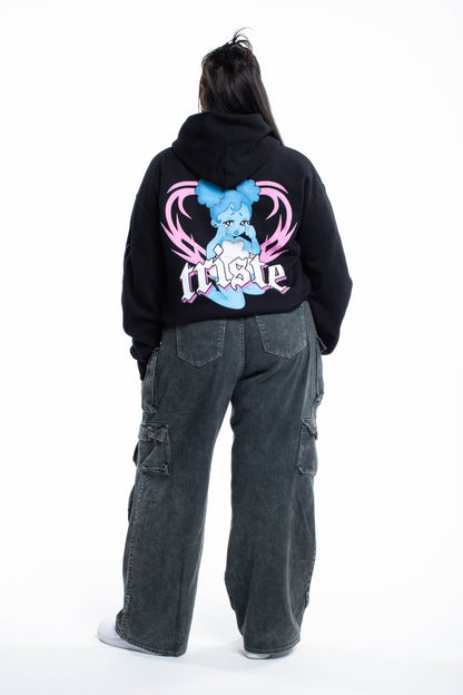 Triste Black Pullover Hoodie