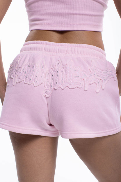 Sad Girlz Pink Rhinestone Shorts