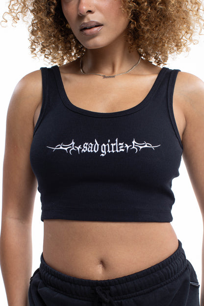 Sad Girlz Black Crop Top