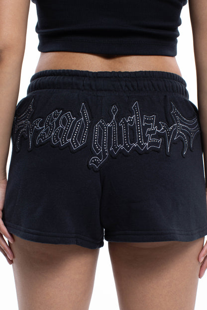 Sad Girlz Black Rhinestone Shorts