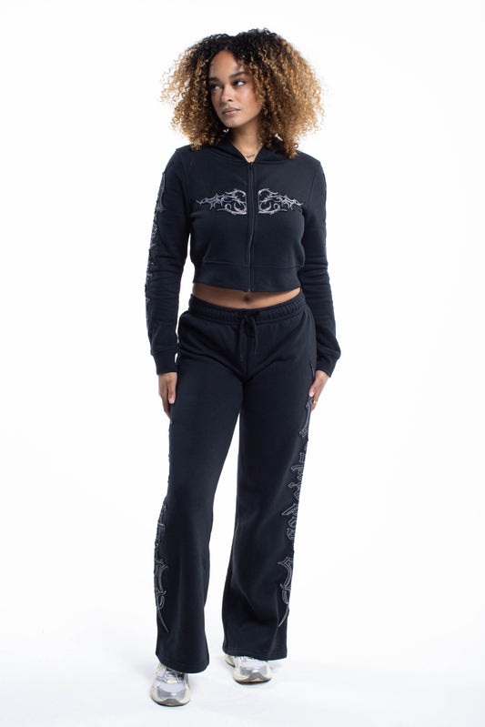 Sad Girlz Black Rhinestone Sweats