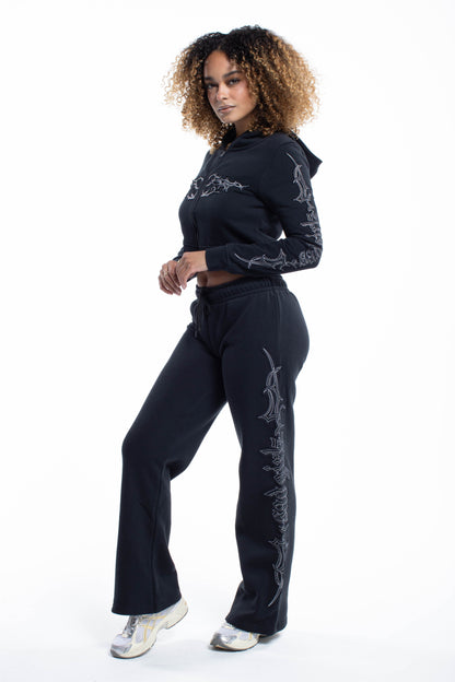 Sad Girlz Black Rhinestone Sweats