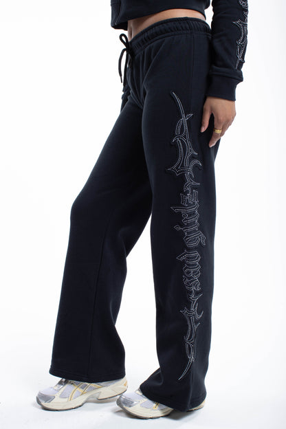 Sad Girlz Black Rhinestone Sweats