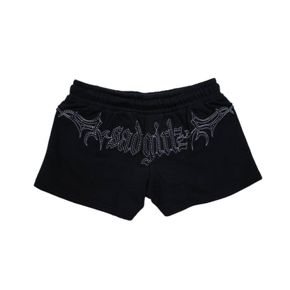 Sad Girlz Black Rhinestone Shorts