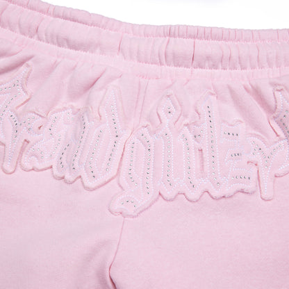 Sad Girlz Pink Rhinestone Shorts