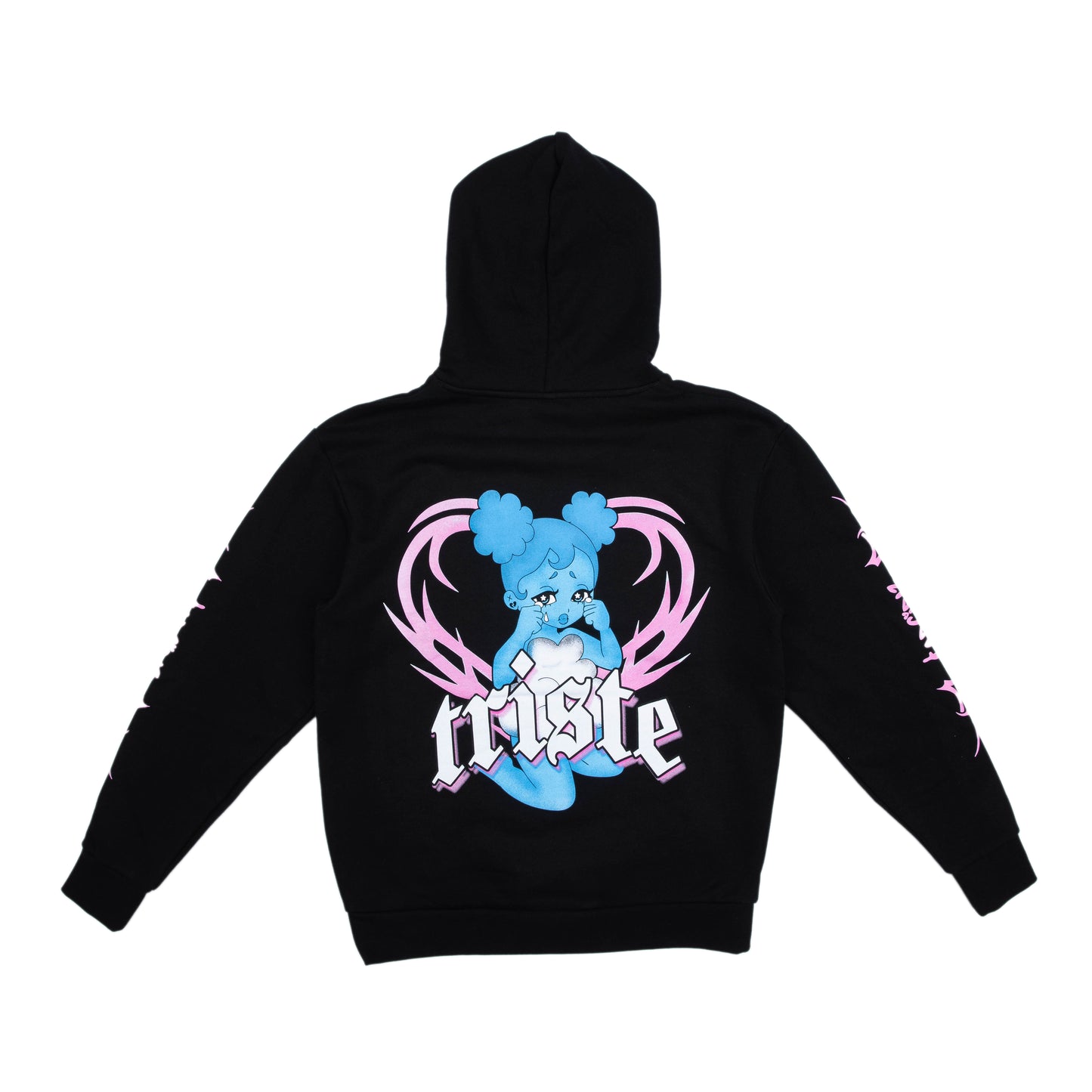 Triste Black Pullover Hoodie