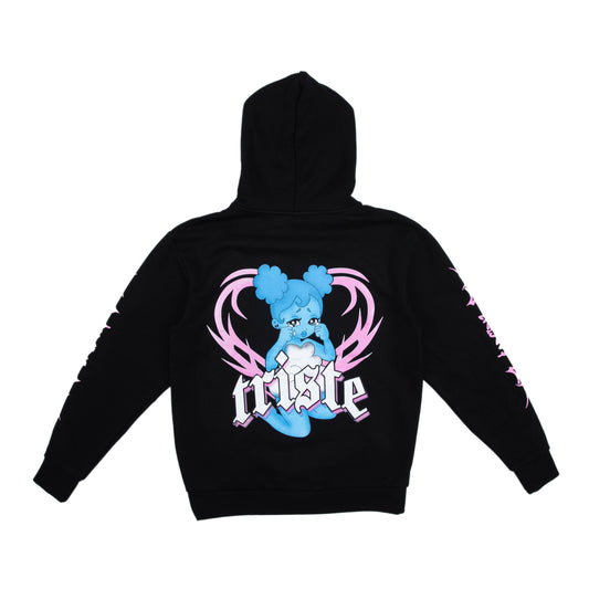 Triste Black Pullover Hoodie