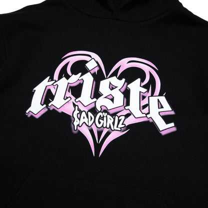 Triste Black Pullover Hoodie