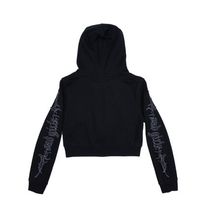 Sad Girlz Black Rhinestone Zip Up