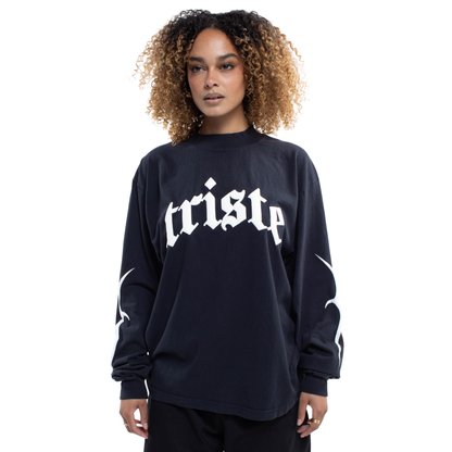 Camiseta negra de manga larga Triste