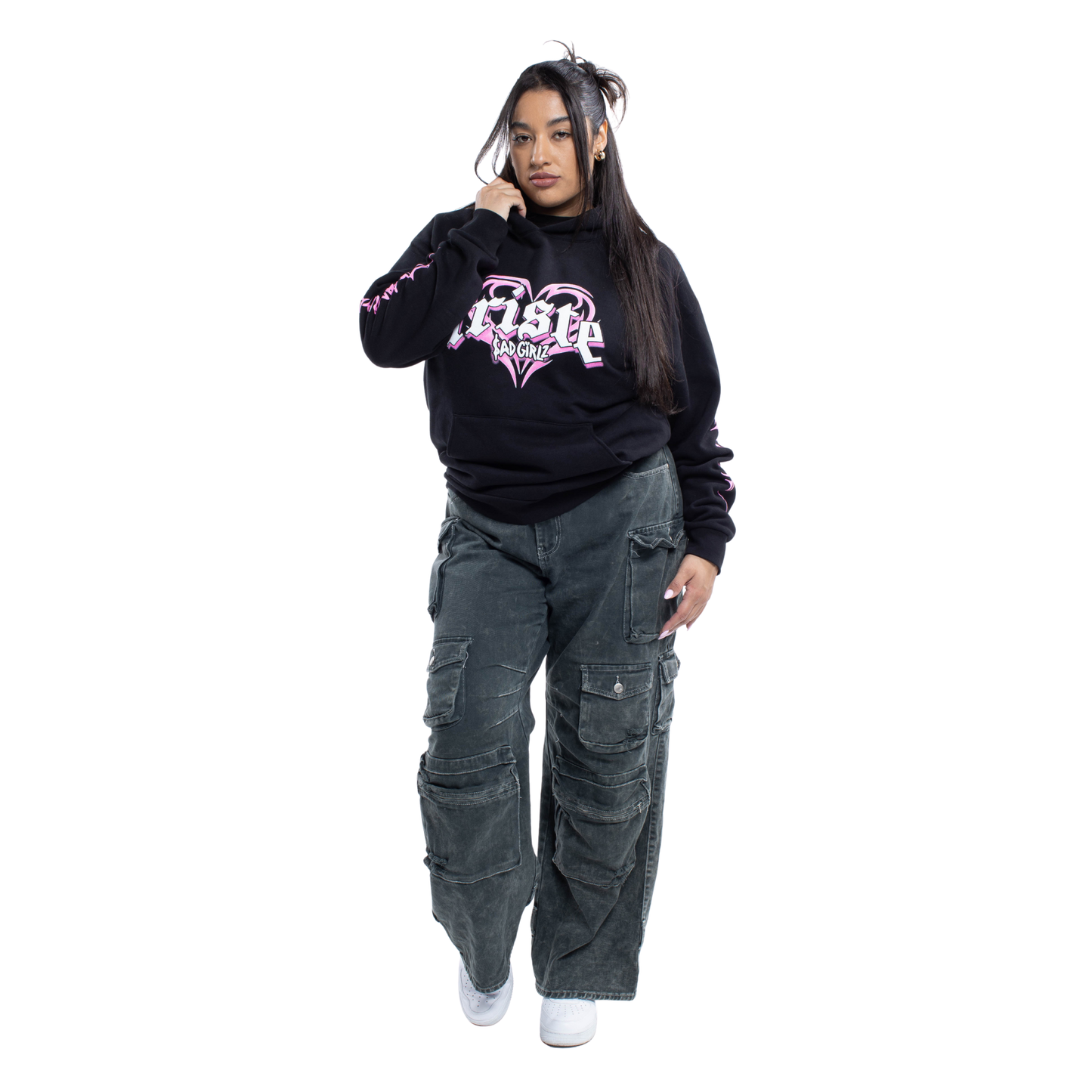 Sudadera con capucha negra Triste