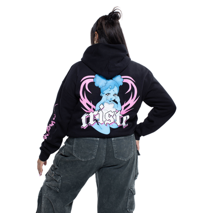 Sudadera con capucha negra Triste