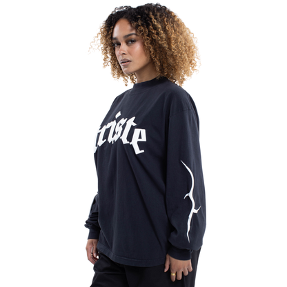 Camiseta negra de manga larga Triste