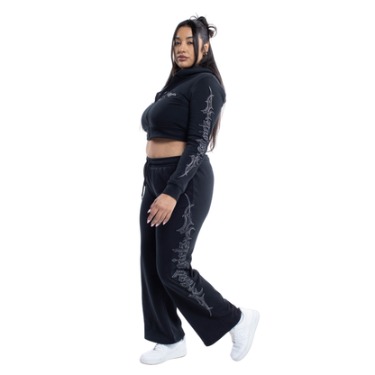 Sudadera negra con diamantes de imitación de Sad Girlz
