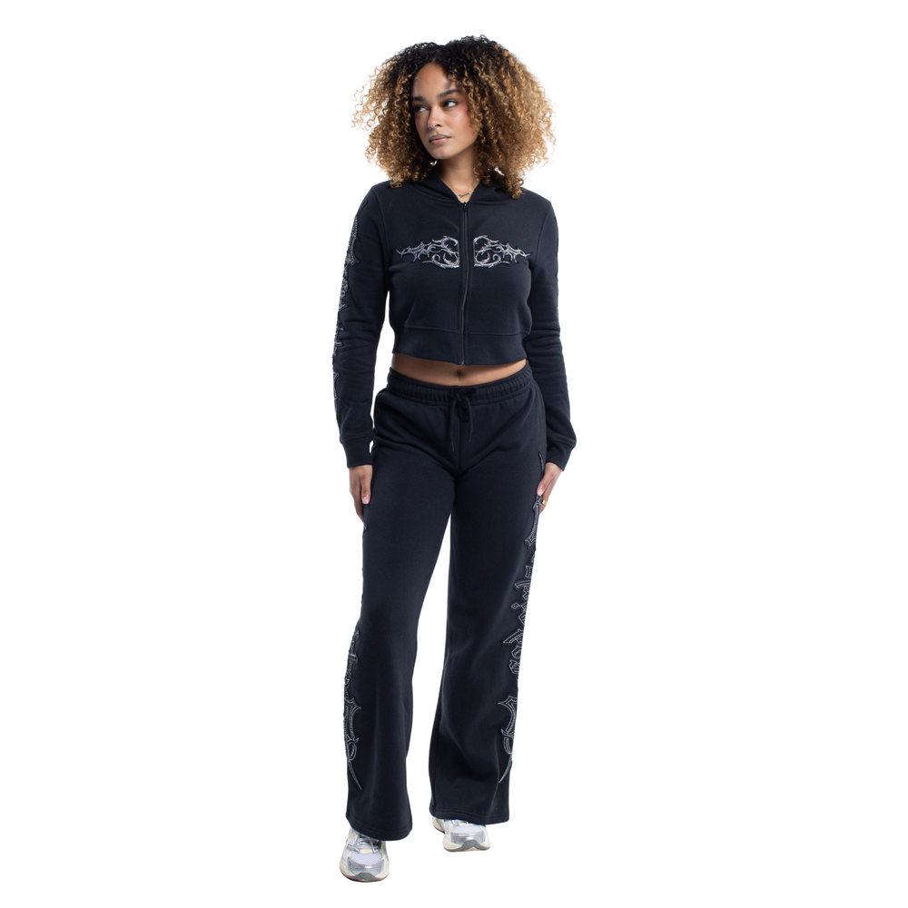 Sad Girlz Black Rhinestone Sweats