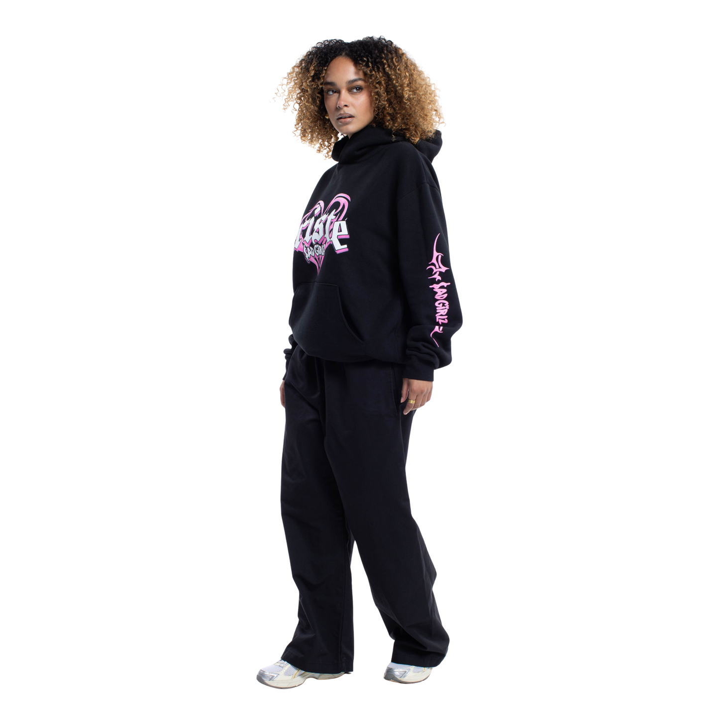 Sudadera con capucha negra Triste